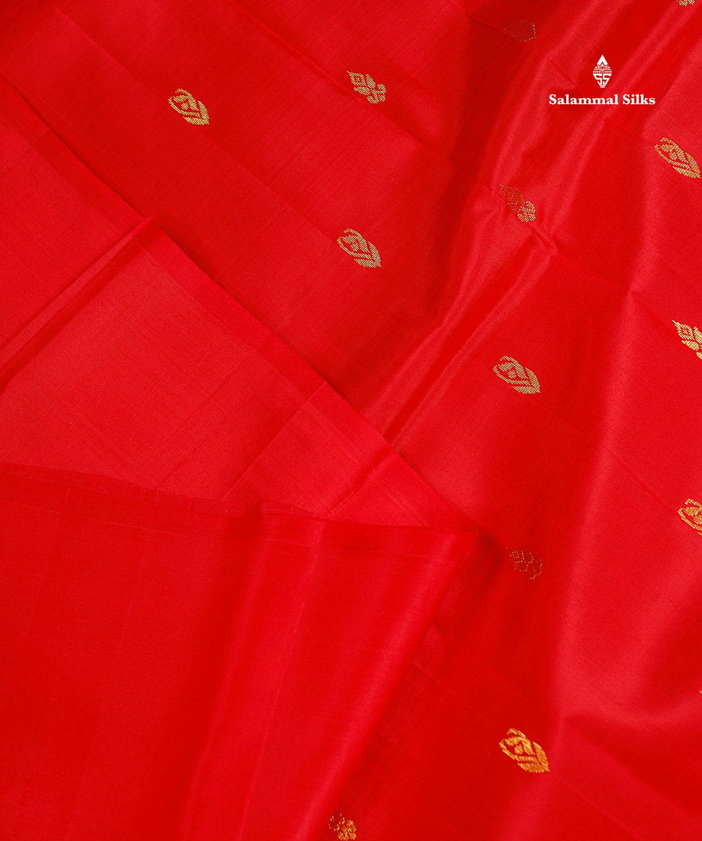 One Side Border Pure Silk Saree - Chilly Red Zari Butta With Contrast Mustard Yellow Traditional Border