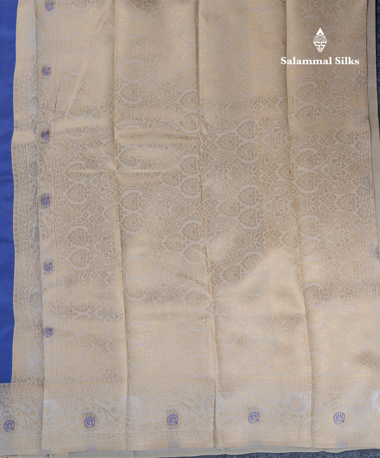 Sea Green Semi Silk Saree With Contrast Lavender Border