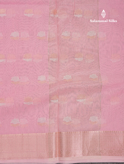 Beautiful Elaichi Green Silver And Copper Zari Buttas Linen Mix Cotton Fancy Saree With Tarditional Border