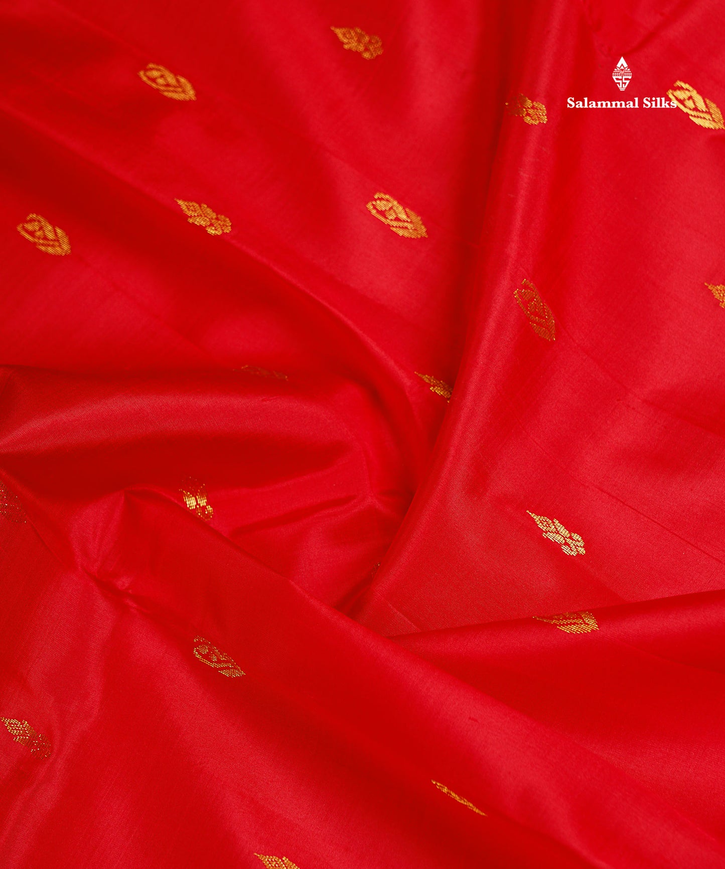 One Side Border Pure Silk Saree - Chilly Red Zari Butta With Contrast Mustard Yellow Traditional Border