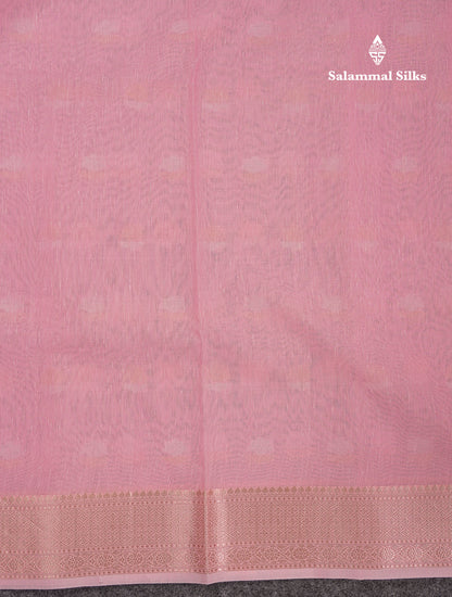 Beautiful Elaichi Green Silver And Copper Zari Buttas Linen Mix Cotton Fancy Saree With Tarditional Border