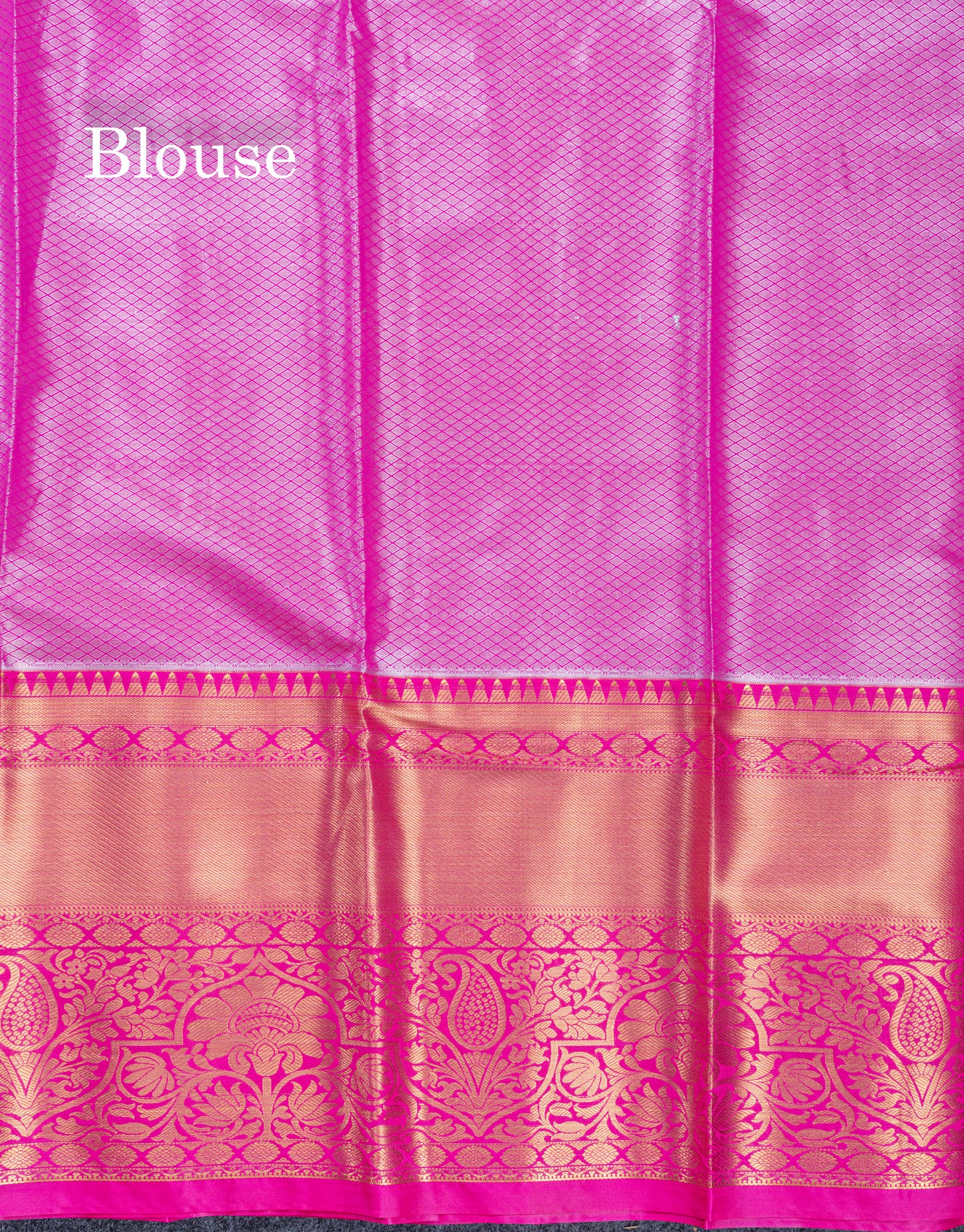 Violet Bridal Tissue Semi Silk Saree With Contrast Pink Traditional Evening Morning Border