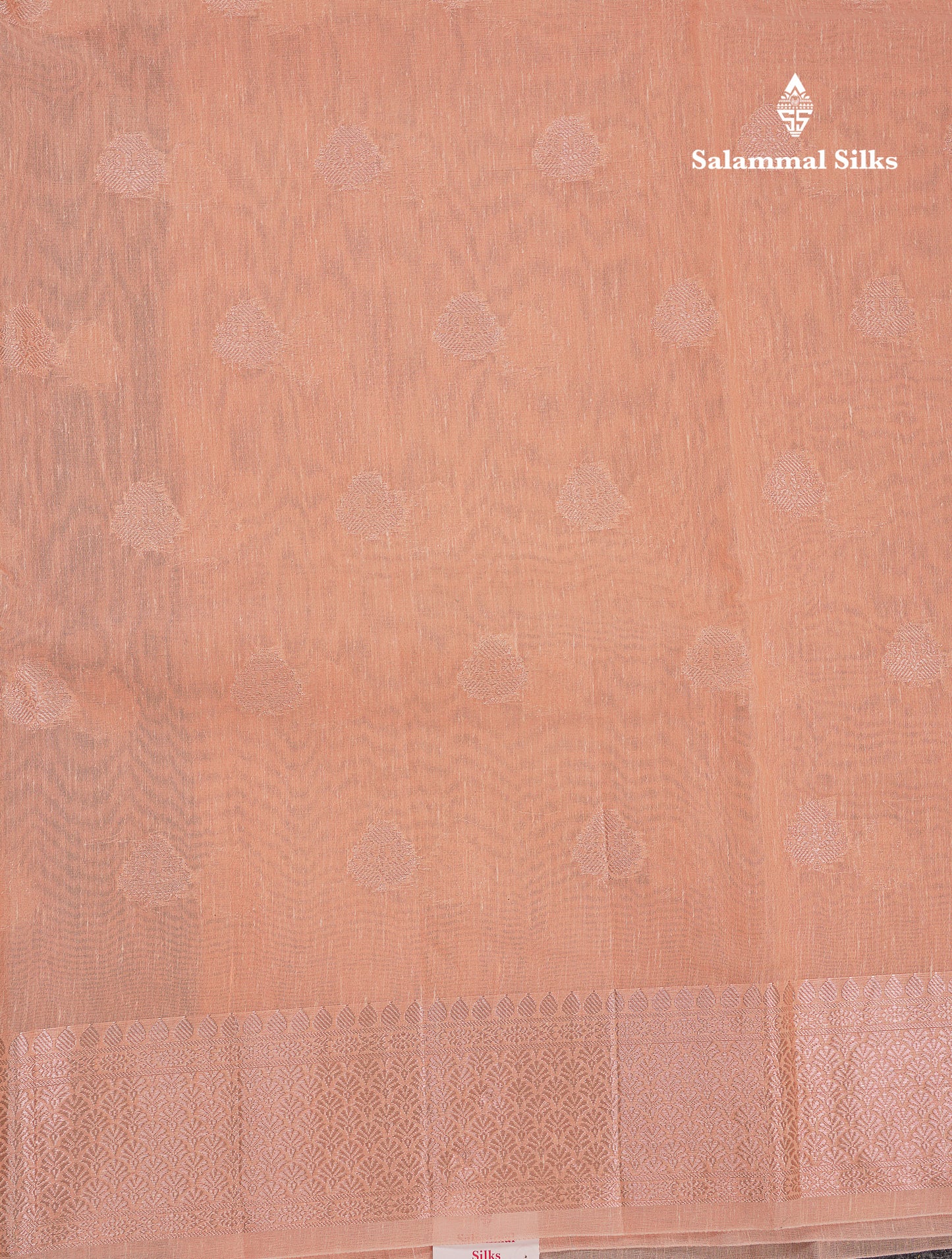Beautiful Elaichi Green Silver And Copper Zari Buttas Linen Mix Cotton Fancy Saree With Tarditional Border