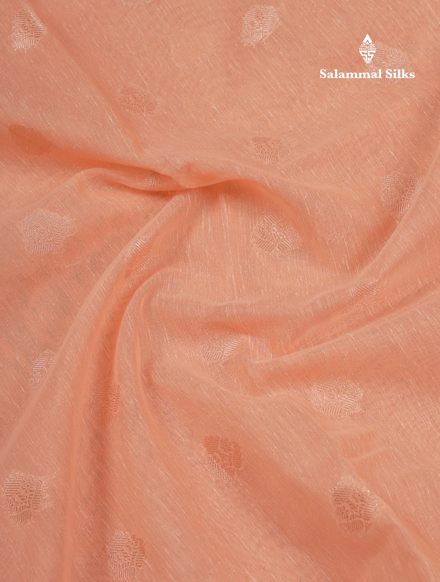Beautiful Elaichi Green Silver And Copper Zari Buttas Linen Mix Cotton Fancy Saree With Tarditional Border
