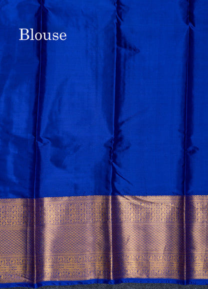 Mustard Yellow Puremix Silk Saree With Contrast Royal Blue Traditional Evenving Morning Border
