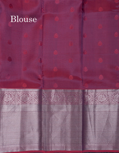 Light Chocolate Puremix Silk Saree With Contrast Light Maroon Traditional Evenving Morning Border