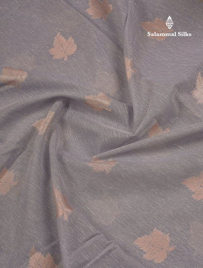 Beautiful Elaichi Green Silver And Copper Zari Buttas Linen Mix Cotton Fancy Saree With Tarditional Border