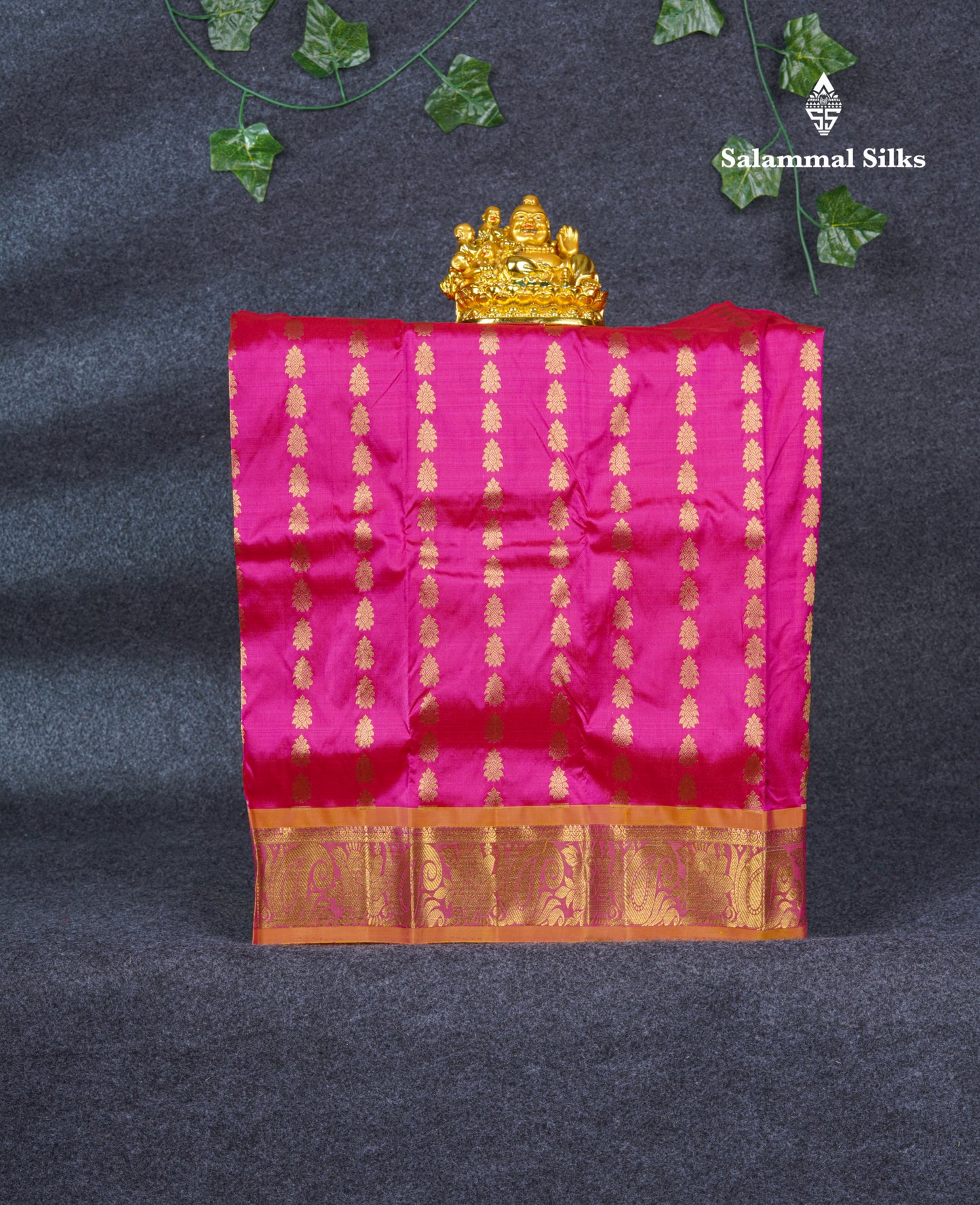 Pure Silk Pattu Pavadai (Pink) With Pinkish Orange Blouse 20"