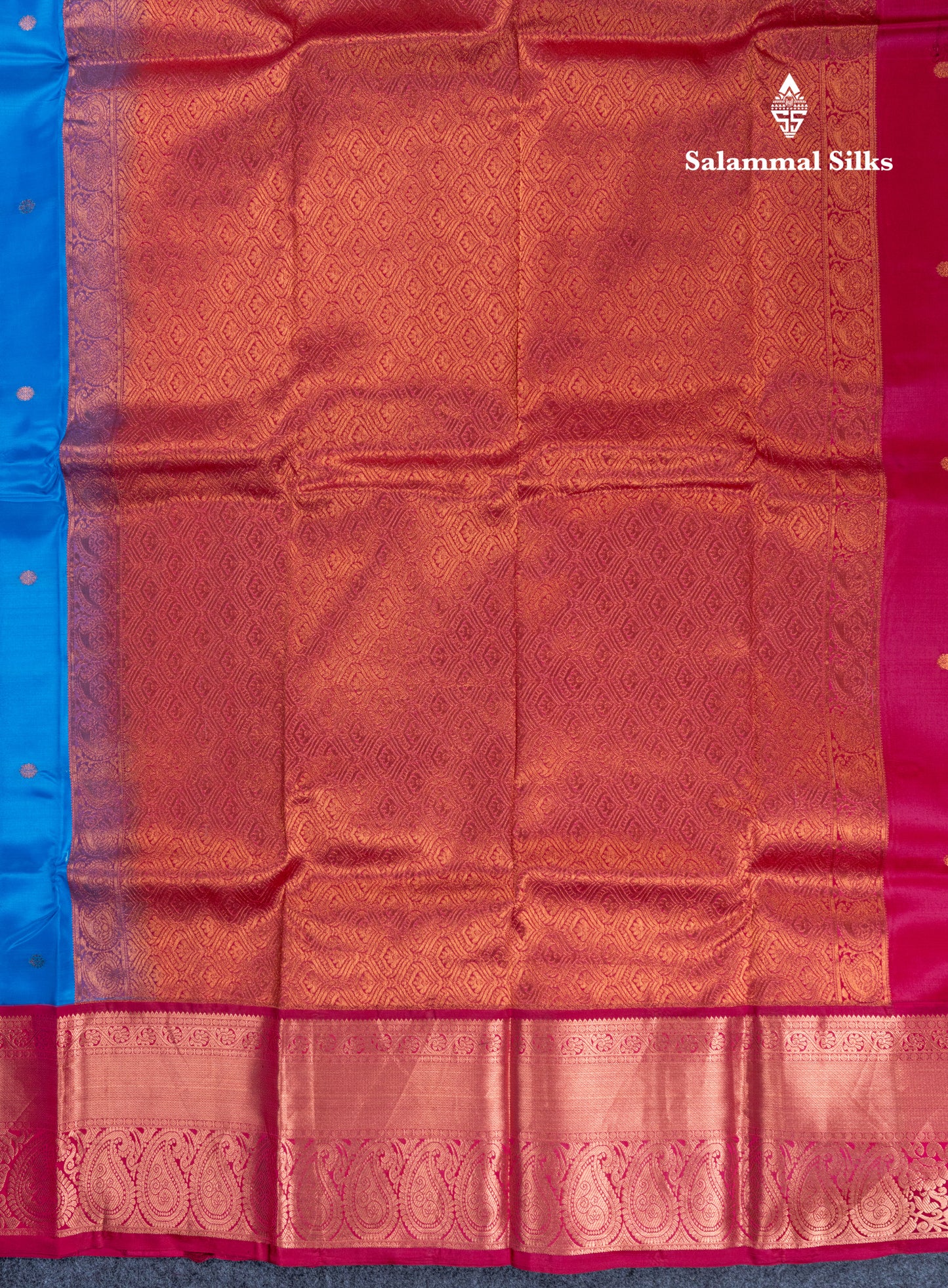 Anandha Blue Puremix Silk Saree With Contrast Maroon Traditional Eveving Morning Border