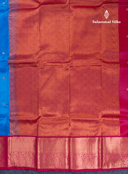 Anandha Blue Puremix Silk Saree With Contrast Maroon Traditional Eveving Morning Border