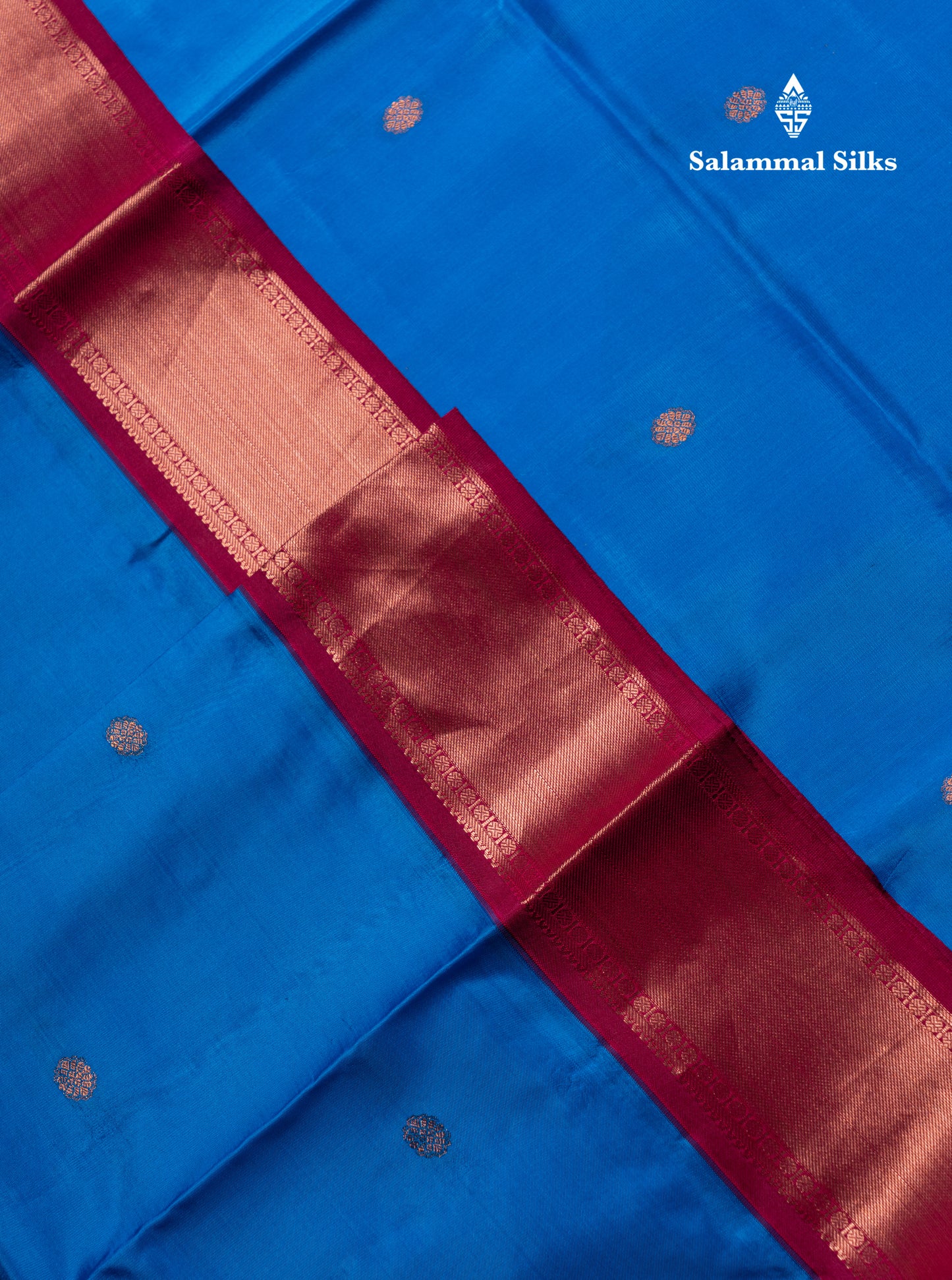 Anandha Blue Puremix Silk Saree With Contrast Maroon Traditional Eveving Morning Border