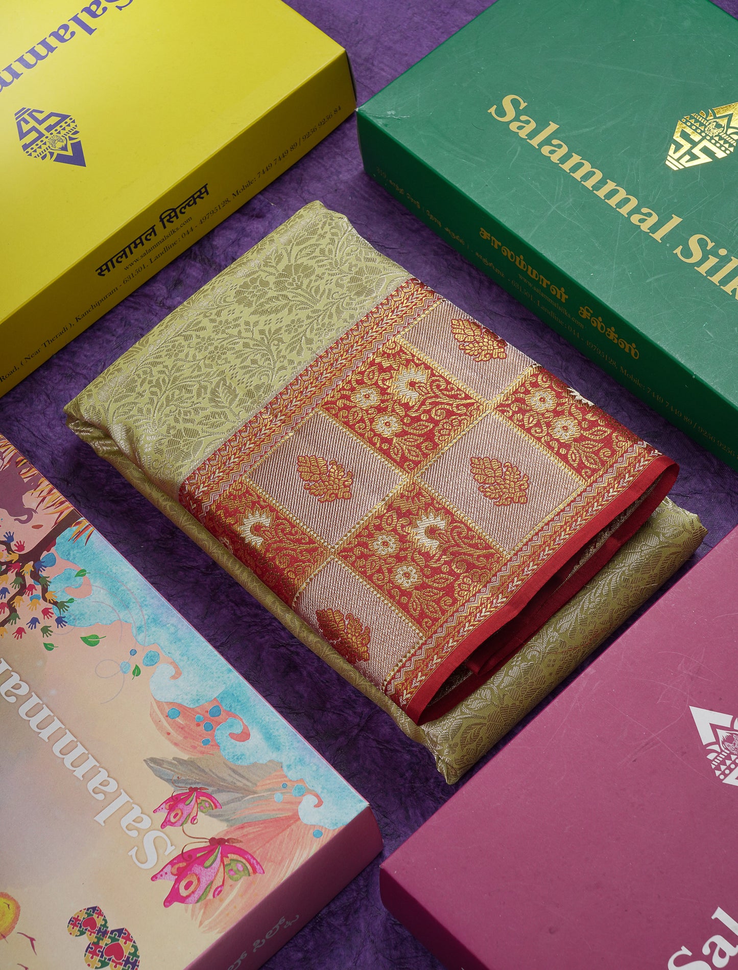 Beautiful Pista Green Bridal Pure Kanjivaram Silk Saree With Contrast Maroon Fancy Border