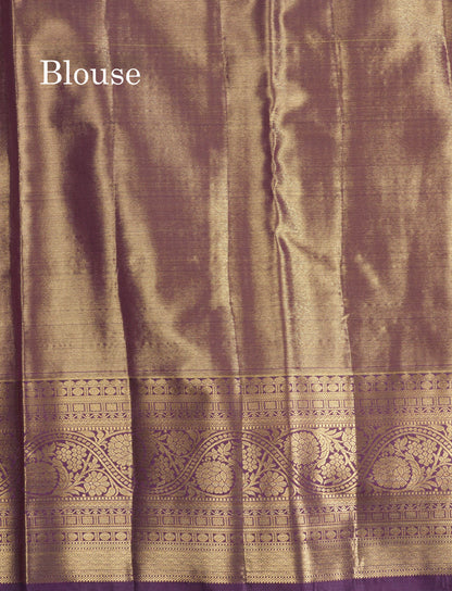Light Pink Tissue Bridal Semi Silk Saree With Contrast Magenta Border