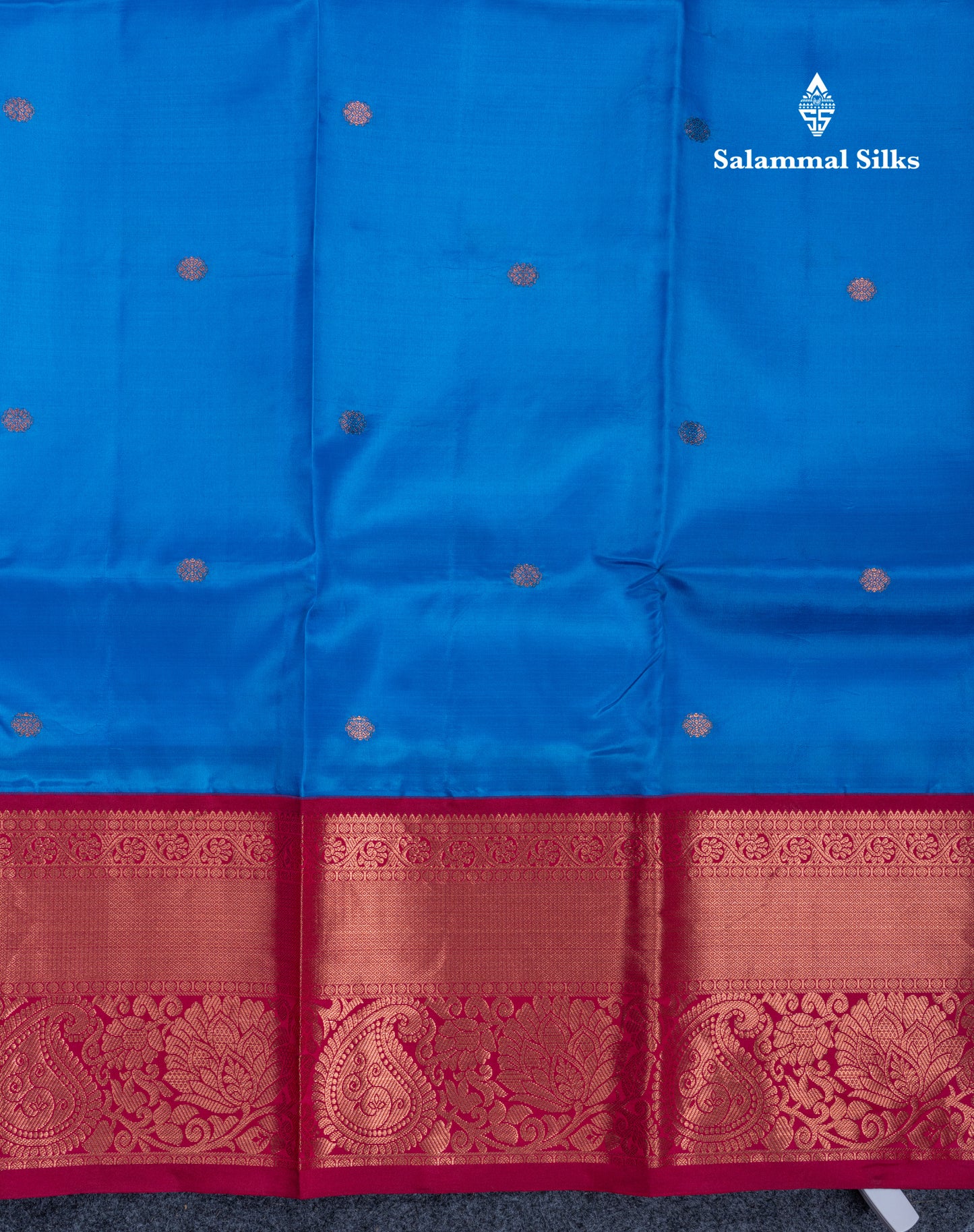 Anandha Blue Puremix Silk Saree With Contrast Maroon Traditional Eveving Morning Border