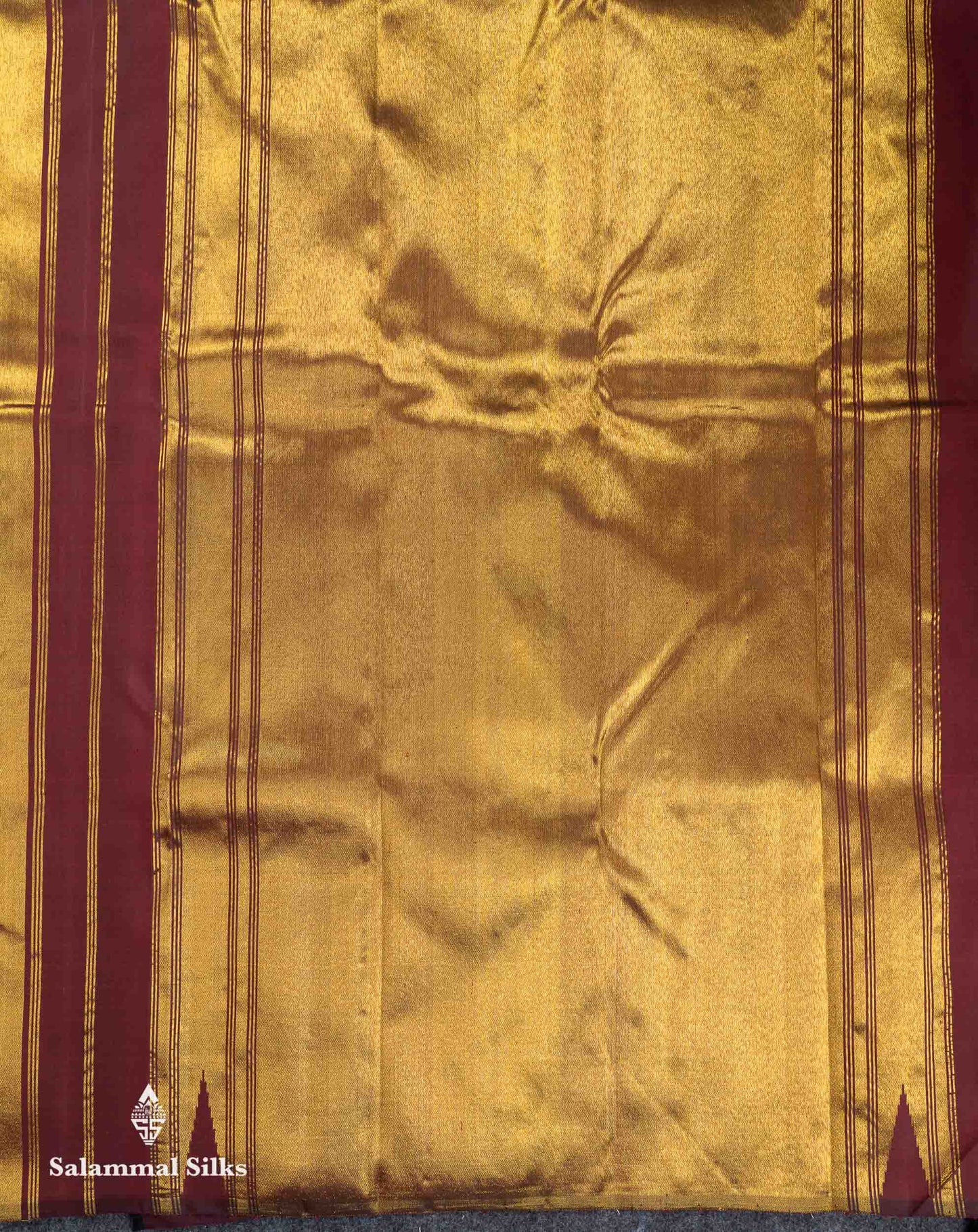 Beautiful Dark Maroon 8Kol Pure Kanjivaram Silk Saree With Traditional Raising Temple Border