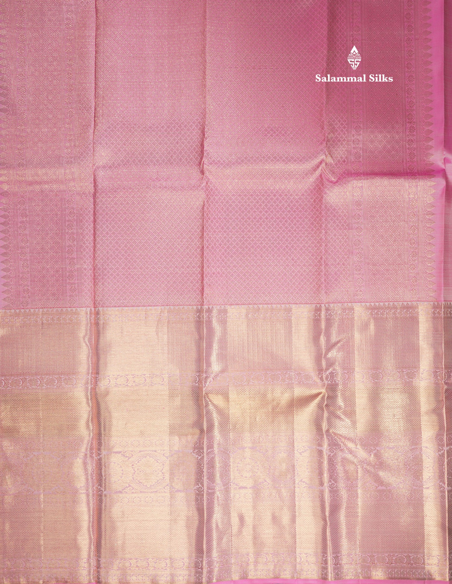 Pastel Blue Pure Kanjivaram Silk Saree with Contrast Baby Pink Long Border