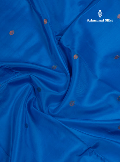 Anandha Blue Puremix Silk Saree With Contrast Maroon Traditional Eveving Morning Border