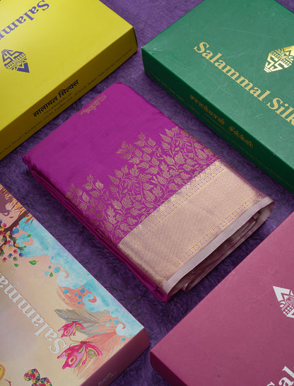 Beautiful Vadamalli Semi Silk Saree With Contrast Light Violet Traditional Medium Border