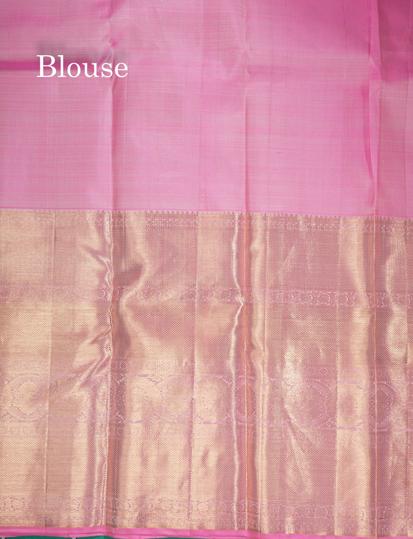 Pastel Blue Pure Kanjivaram Silk Saree with Contrast Baby Pink Long Border