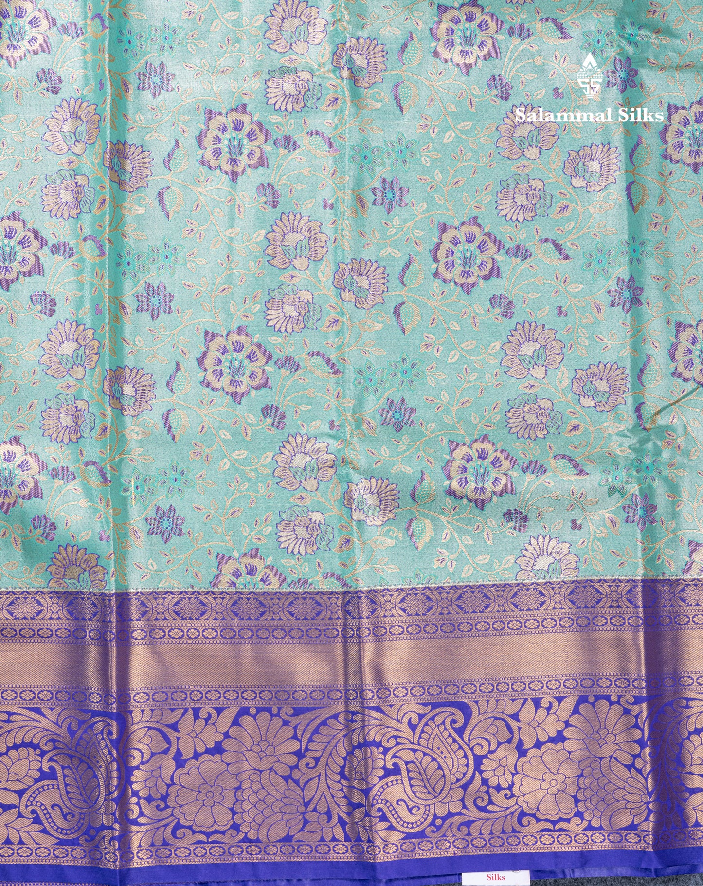 Rexona Green Bridal Tissue Semi Silk Saree With Contrast Violet Traditional Evening Morning Border