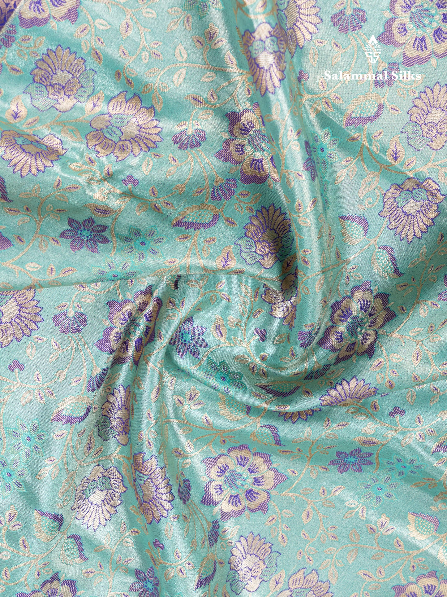 Rexona Green Bridal Tissue Semi Silk Saree With Contrast Violet Traditional Evening Morning Border
