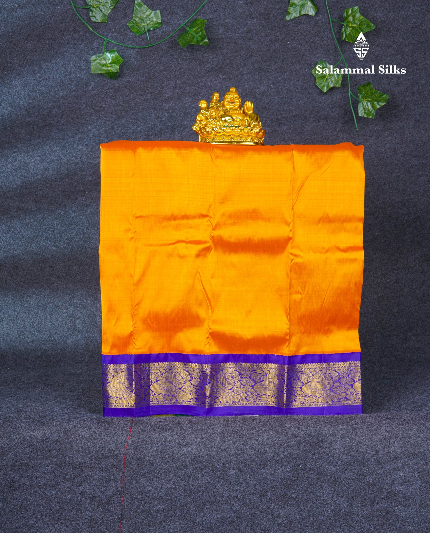 Pure Silk Pattu Pavadai Plain (Lemon Yellow) With Blue Blouse 20"