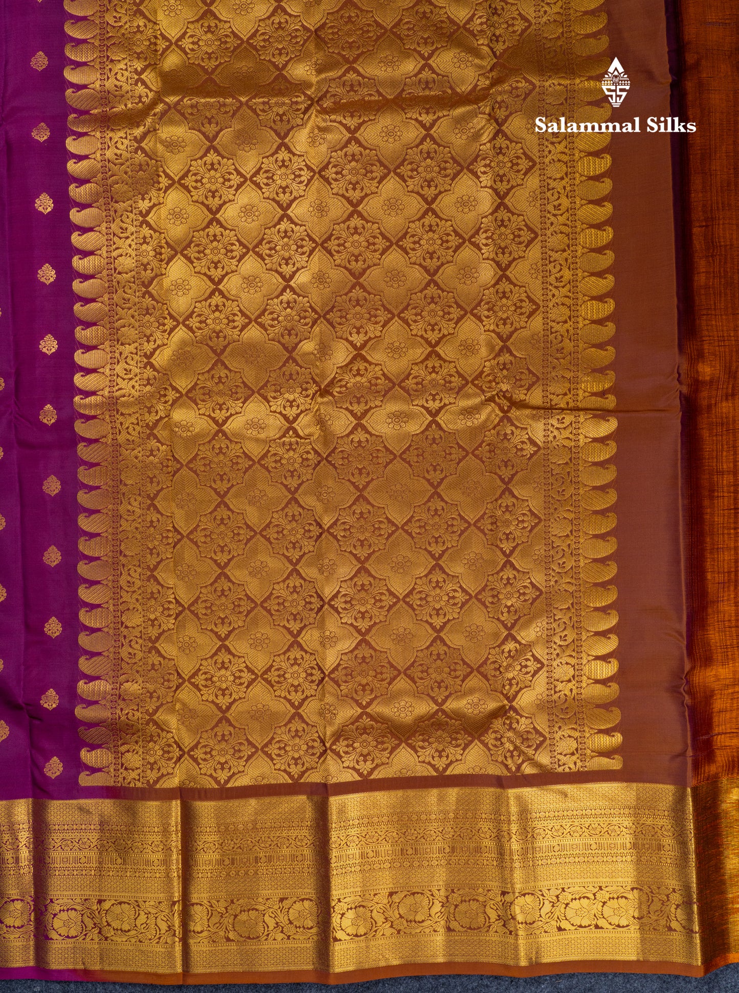 Magenta Puremix Silk Saree With Contrast Brown Blouse