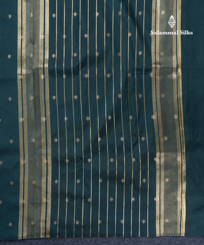 Bottle Green Semi Soft Silk Saree With Self Blouse
