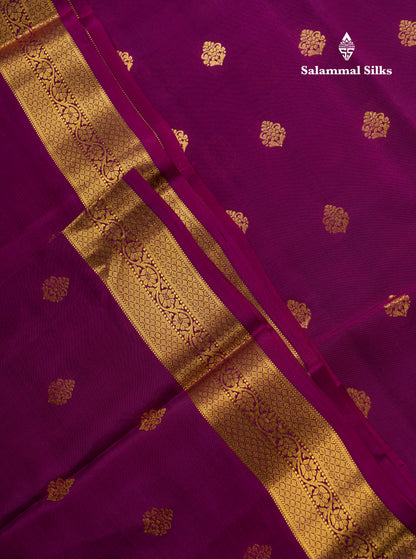Magenta Puremix Silk Saree With Contrast Brown Blouse