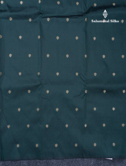 Bottle Green Semi Soft Silk Saree With Self Blouse