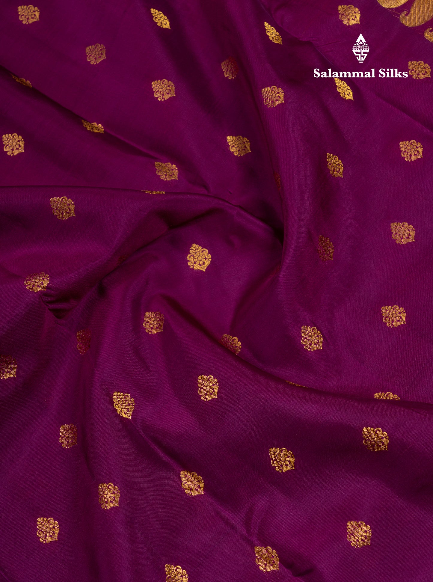 Magenta Puremix Silk Saree With Contrast Brown Blouse