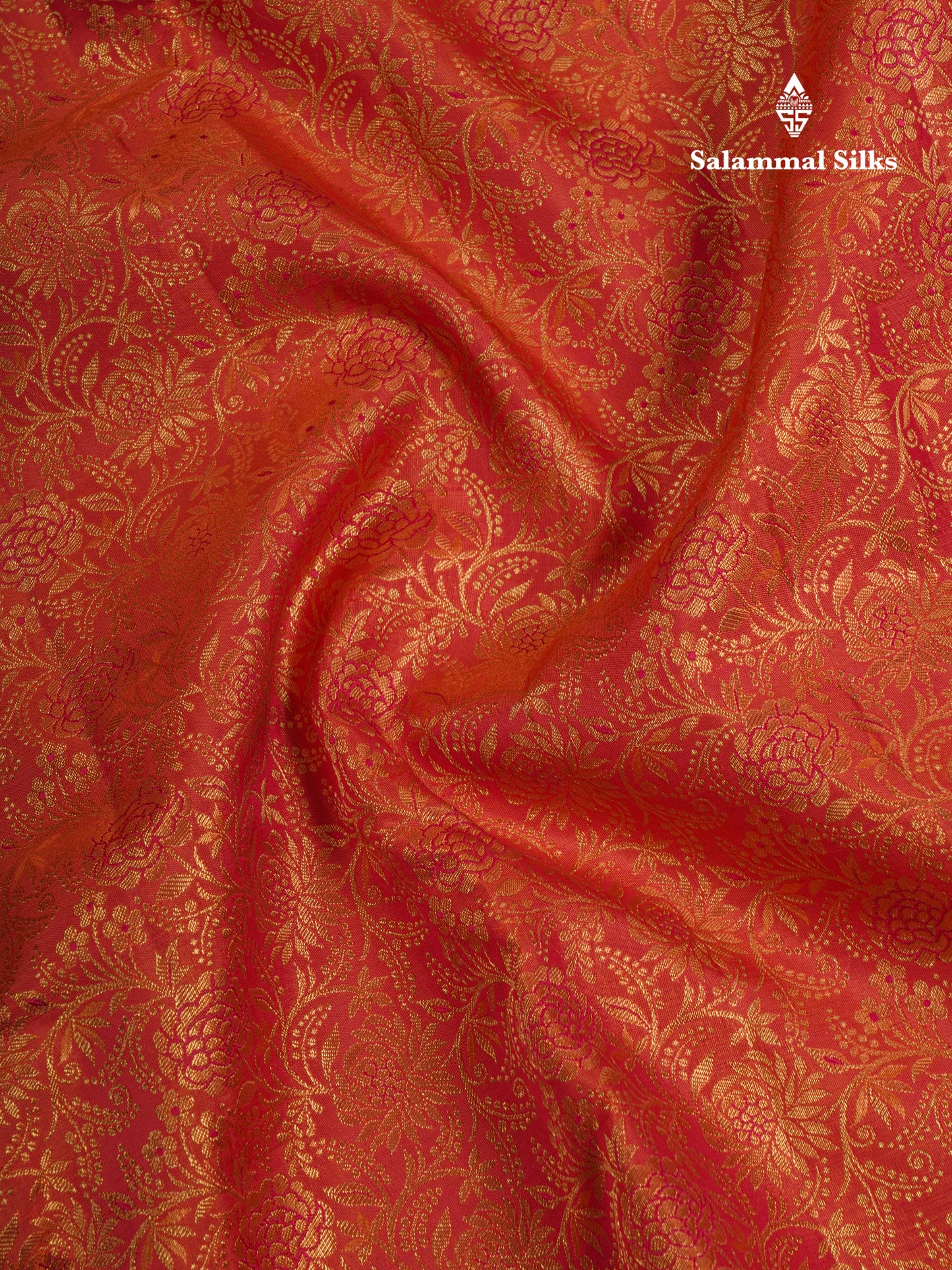 Pinkish Orange Beautiful Bridal 2G Zari Pure Kanjivaram Silk Saree With Self Border