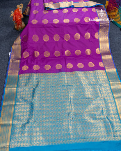 Vadamalli Semi Silk Saree With Contrast Blue Blouse