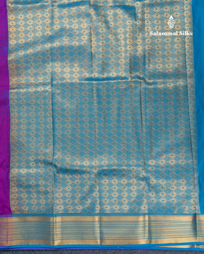 Vadamalli Semi Silk Saree With Contrast Blue Blouse