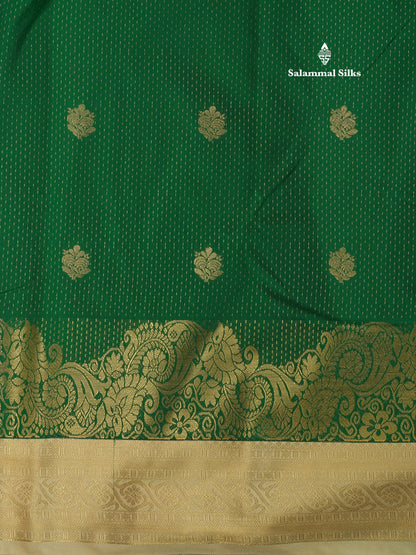 Purple Semi Silk Saree With Contrast Green Fancy Turning Border