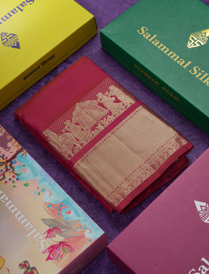 Royal Blue Colour Pure Kanjivaram Silk Saree with Pallakku Border
