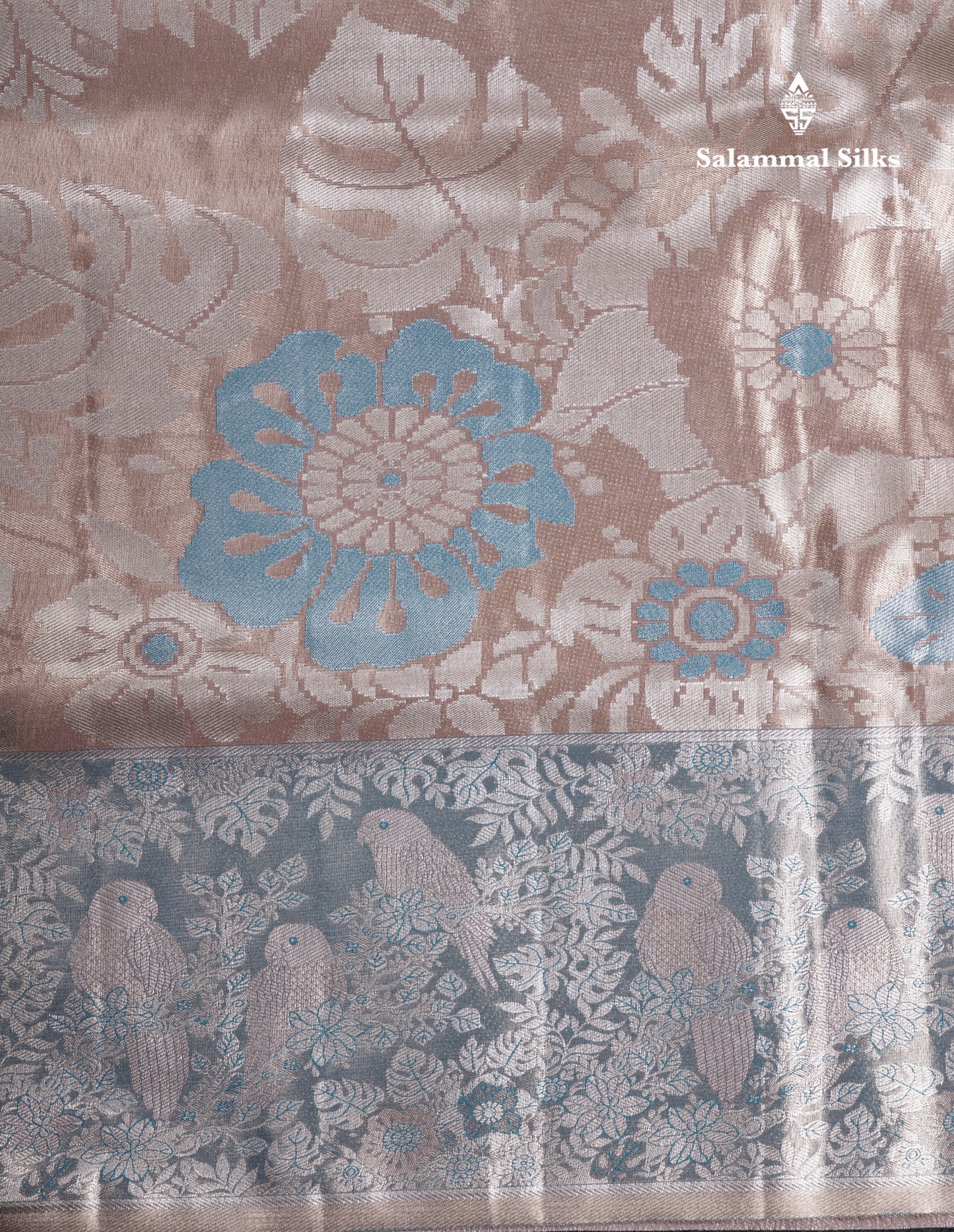 Light Chocolate Bridal Semi Silk Saree With Contrast Light Green Evening Morning Border
