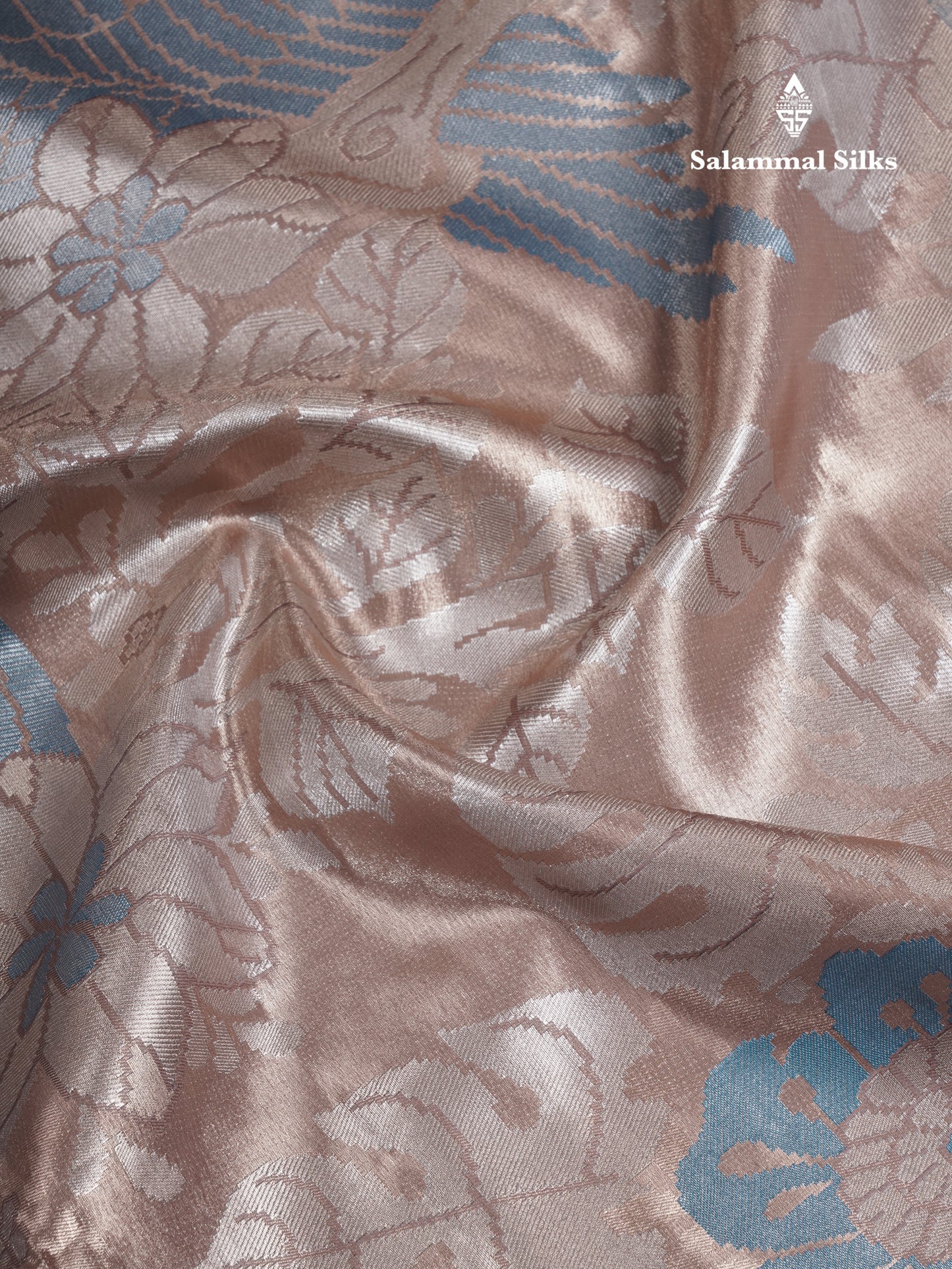 Light Chocolate Bridal Semi Silk Saree With Contrast Light Green Evening Morning Border