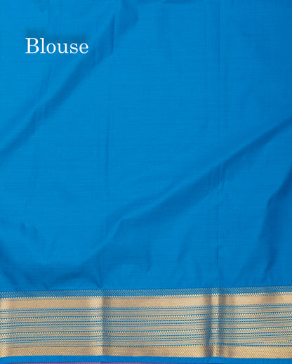 Vadamalli Semi Silk Saree With Contrast Blue Blouse
