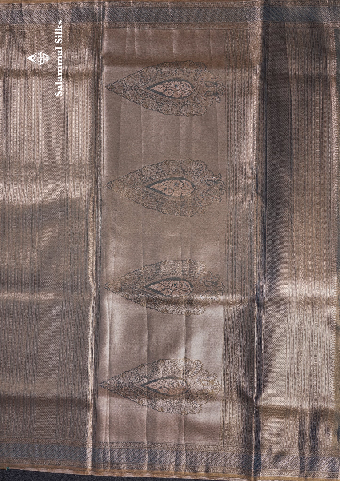 Gold Bridal Semi Silk Saree With Contrast Pista Green Blouse