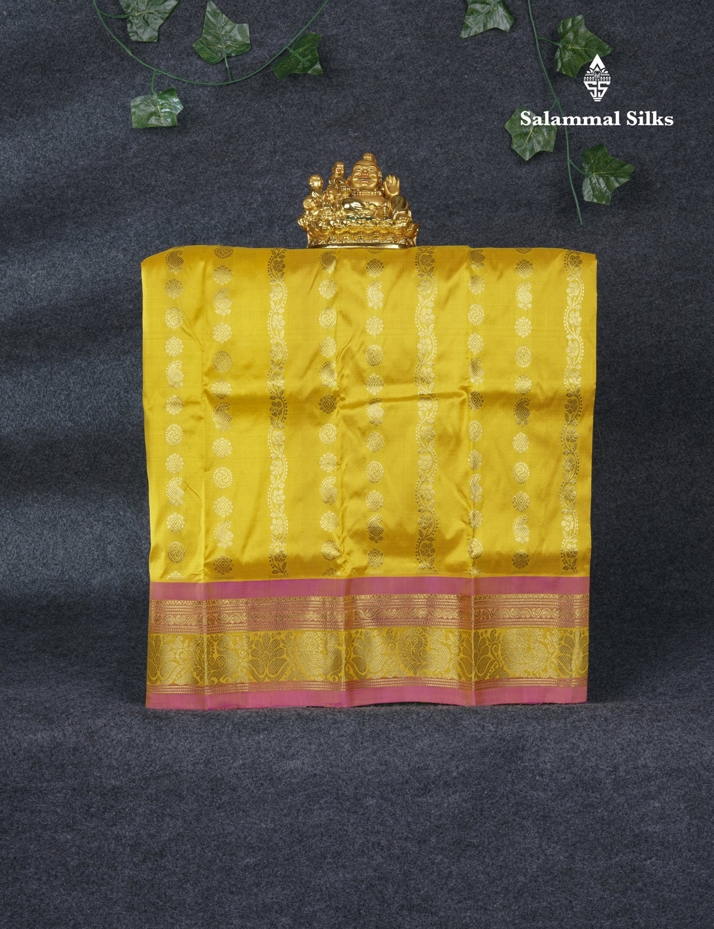Pure Silk Pattu Pavadai (Mustard Yellow) With Pink Blouse 20"