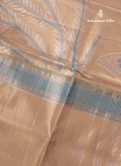 Gold Bridal Semi Silk Saree With Contrast Pista Green Blouse
