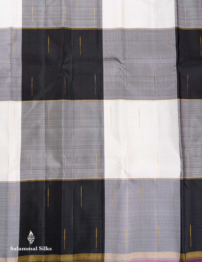 Beautiful Multicolour Checks Malli Moggu Butta Pure Kanjivaram Silk Saree With Contrast Pink Blouse