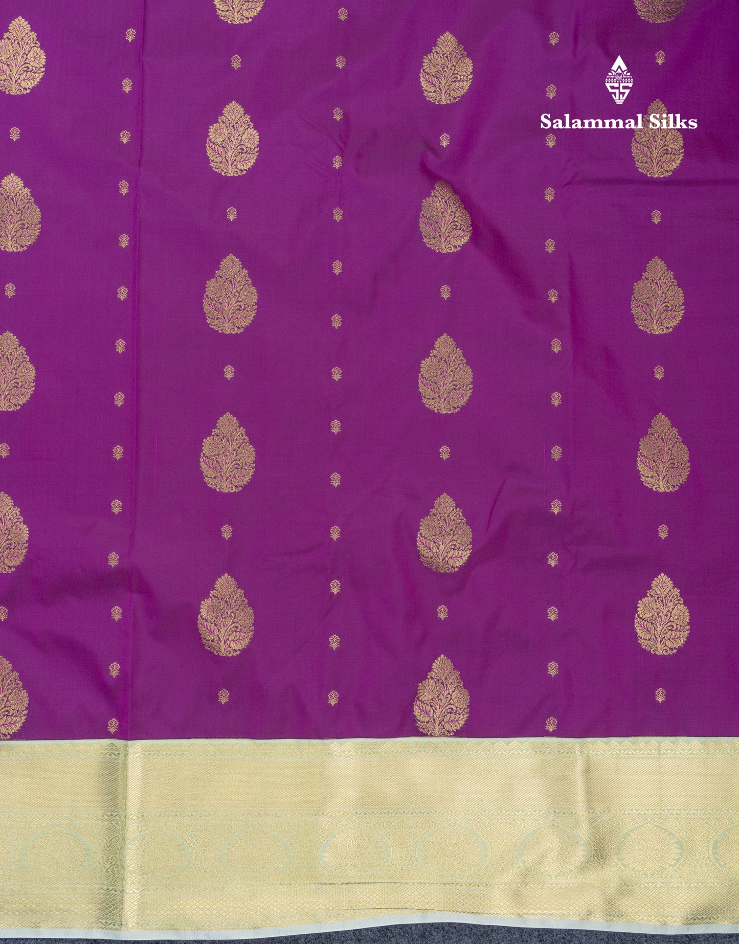Dark Purple Semi Silk Saree With Contrast Pista Green Border