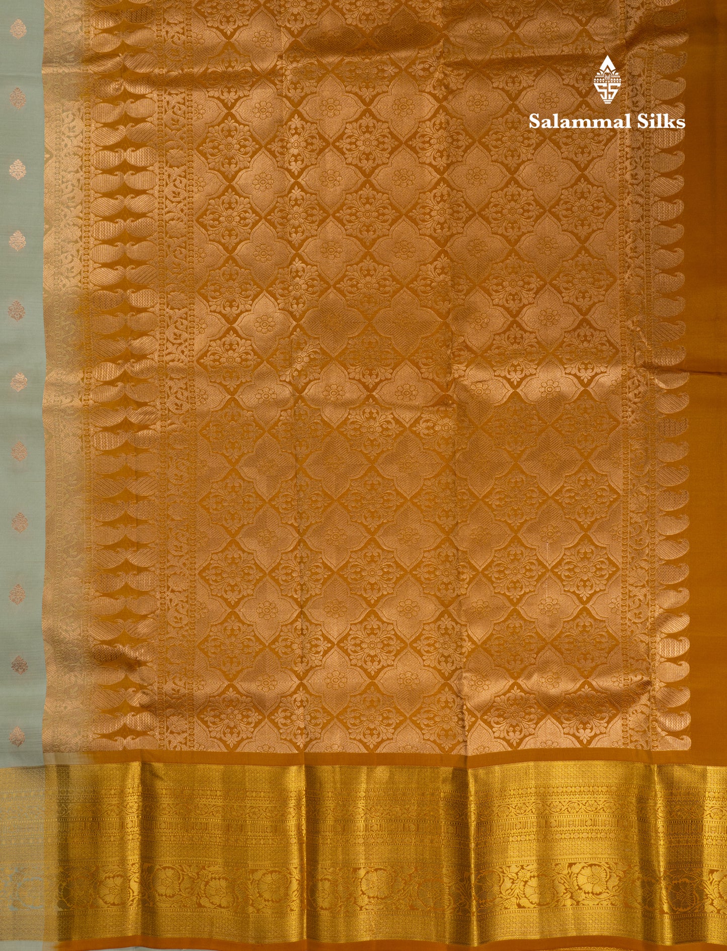 Light Elaichi Green Puremix Silk Saree With Contrast Mustard Yellow Blouse