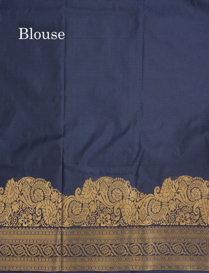 Purple Semi Silk Saree With Contrast Green Fancy Turning Border