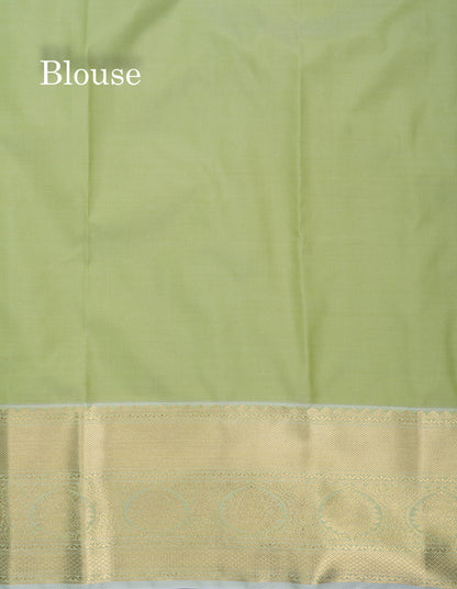 Dark Purple Semi Silk Saree With Contrast Pista Green Border