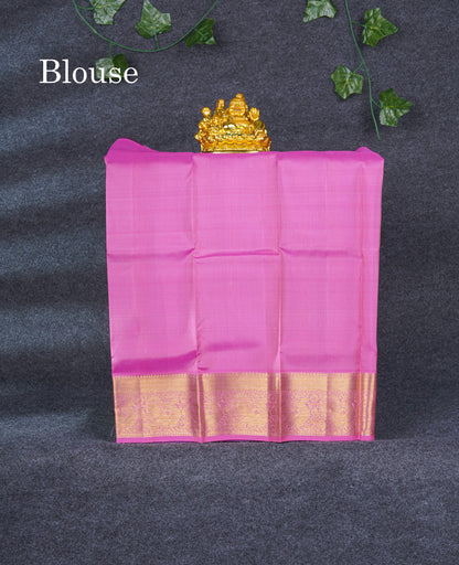 Pure Silk Pattu Pavadai (Dual Tone Green) With Pink Blouse 19.3"