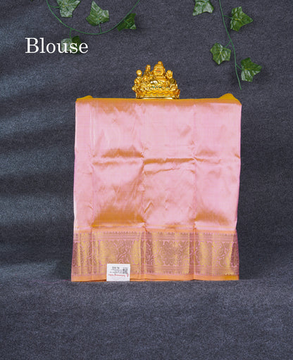 Pure Silk Pattu Pavadai (Light Pink) With Peach Blouse 20"