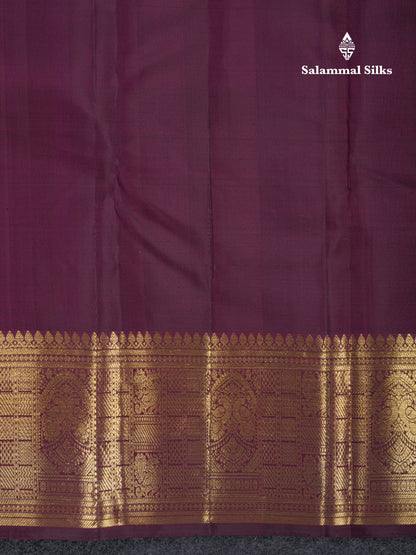 Dark Magenta Bridal Kanjivaram Pure Silk Saree With Gold Zari Traditional Border